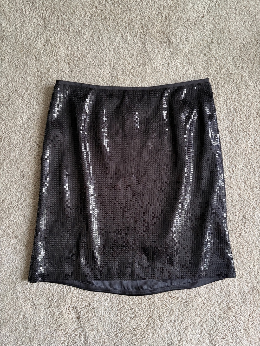 Ann Taylor loft beaded black sequin party event sequence midi size 12 NWT